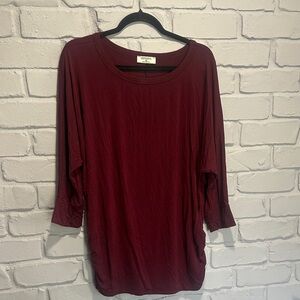 NWOT Zenana Outfitters Deep Red Tunic Top size 1X